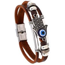 Evil Eye Bracelet Hamsa Protective Lucky Eye Cuff Ethnic Spiritual Jewellery