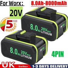 2/1X For Worx 20V 6.0Ah/8.0Ah