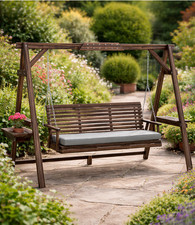 Rustic garden swing bench - garden,