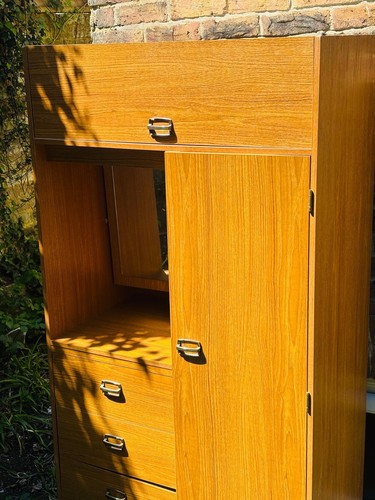 Brown wooden wardrobe - brown,