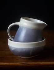 Aviemore Pottery Jug & Bowl Set – Purple Glaze, Handmade Scotland