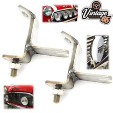 Classic Mini Cooper Spot Light Fog Lamp Mounting Brackets Pair Stainless Steel