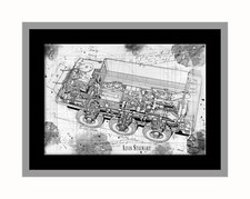 Line Tech Drawing Alvis Stalwart Army Truck Mock Retro Art  Poster Print