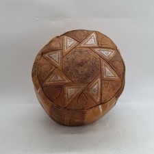 Moroccan Style Leather Pouffe