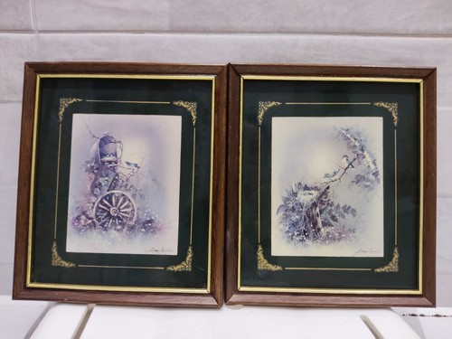 Set framed vintage art - 2,