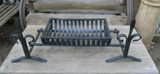 USED WROUGHT IRON FIRE BASKET / DOG GRATE