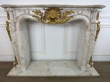 Stunning, Antique Rococo French Marble Fireplace