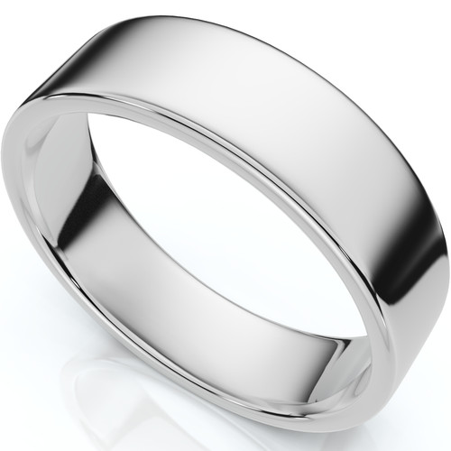 Mens 6mm flat 950 - 950, platinum