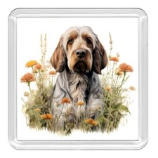 ITALIAN SPINONE DOG FLOWERS ART PRINT NOVELTY COASTER DRINK CUP MAT GREAT GIFT