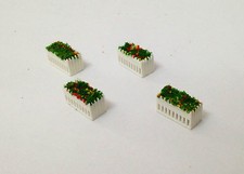 Outland Models Railway Layout White Pot w Flower x4 for Park Garden Gauge HO OO