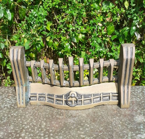 Vintage heavy brass fire front - fire,