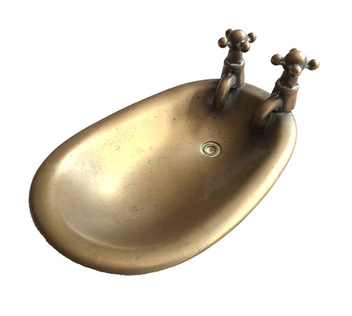 Vintage brass bathtub soap - vintage,