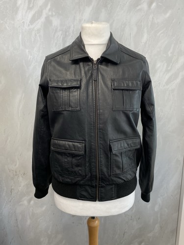 Black leather jacket full - leather,