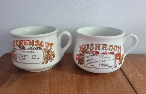 Vintage soup mugs bowls 2 - mugs,