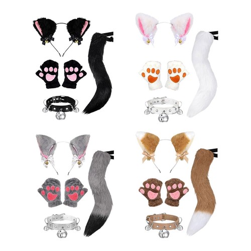 Fox ears tail gloves - fox,