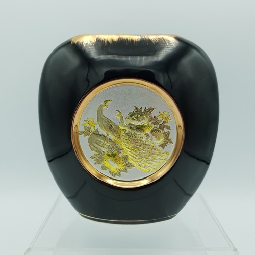 Art chokin vase 24kt gold - chokin,