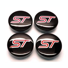4 Pcs ST Wheel Centre Cap Mondeo Fiesta Fusion Focus Brand New 54mm Black / Red