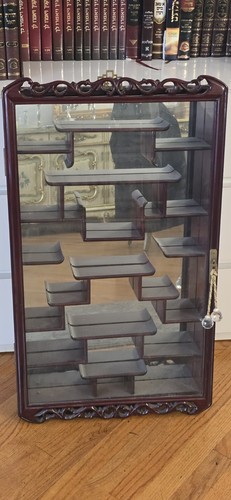 Vintage china cabinet curio - cabinet,