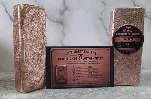 500g copper bullion bar - 500g, .999
