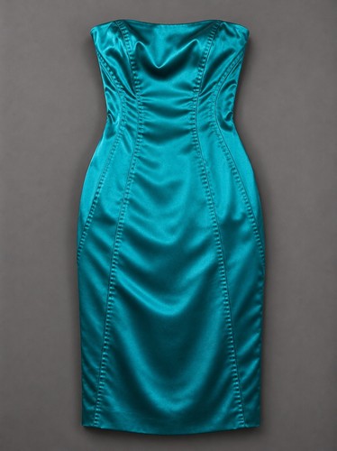 Coast teal satin - teal, strapless