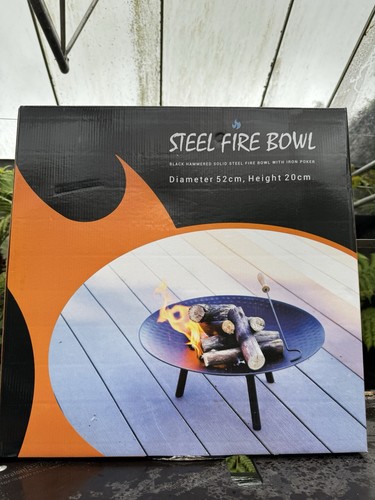Steel fire pit bowl with - pit,