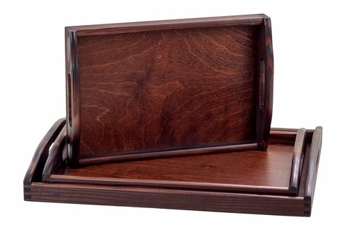 Wooden breakfast serving - serving, tray