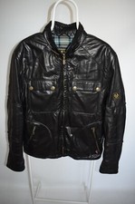 Belstaff Leather Jacket GOLD Label Black Racer Biker Motorcycle Italy Mens Sz XL