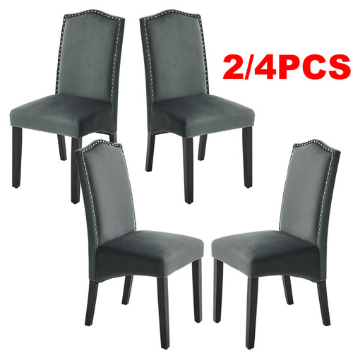 Dark grey velvet dining - grey,