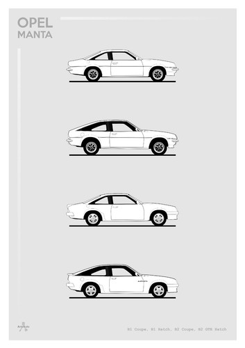 Poster opel manta - poster, evolution