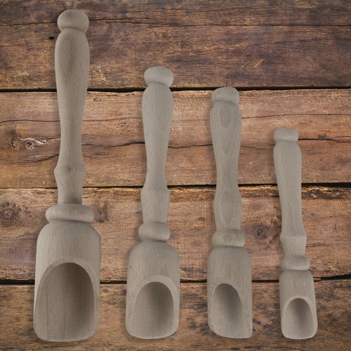 Wooden scoops 4 sizes - /,