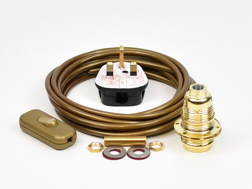 Table lamp wiring kit - wiring, brass