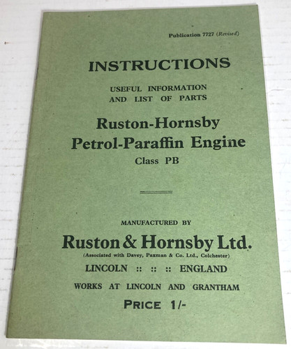 Ruston hornsby instruction - ruston,