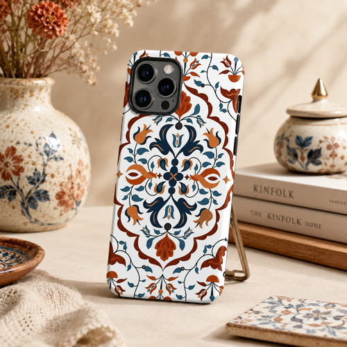 Boho floral tile tough - floral, phone