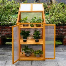 Wooden Greenhouse polycarbonate Transparent glazing Cold Frame H120xW69xD51cm
