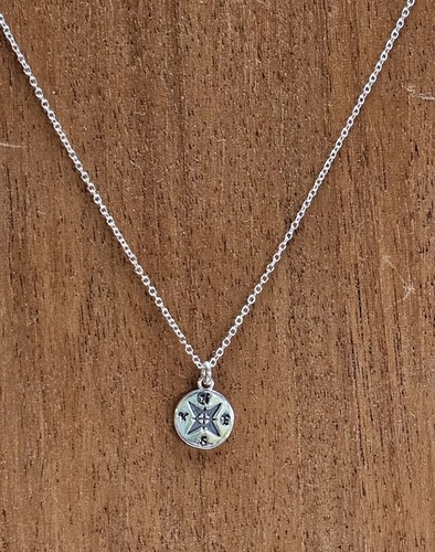 Sterling silver compass - silver,