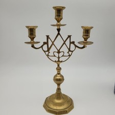 Old Brass Three-arm Candelabra