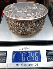 ANTIQUE DUTCH STERLING SILVER TRINKET BOX JEWELRY DRESSER CASE 246g