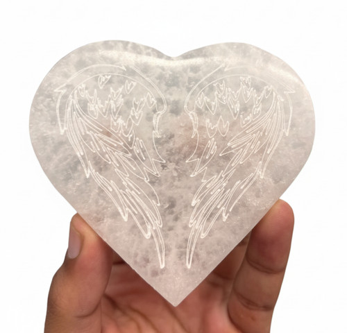 Selenite heart shaped crystal - selenite,