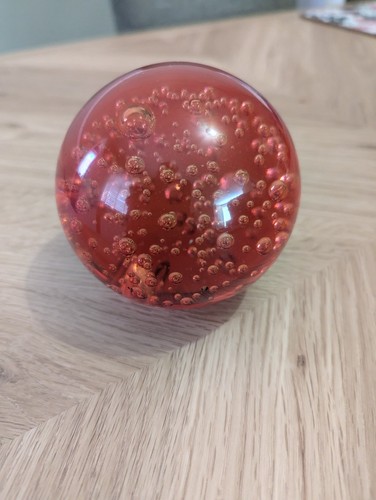 Ikea red glass - red, paperweight
