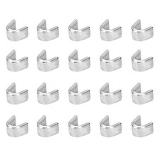 Zipper Repair Kit, Zipper Slider Retainers #8 U Stopper(20 Pack, White Gold)