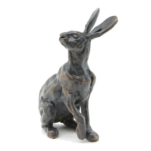 Bronze hare sculpture solid - bronze,