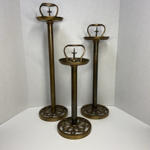 Vtg tall brass altar floor - vtg,
