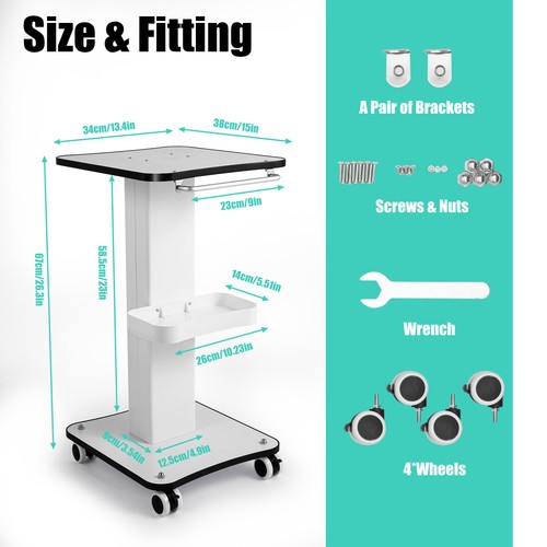 Salon trolley white lockable - white,