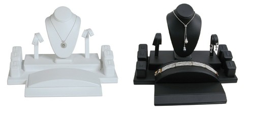 Leatherette bust jewellery set - bust,