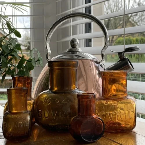 Vintage bovril glass bottles - vintage,