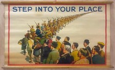 1915 Step Into Your Place British Army Recruiting Poster WWI Antique Original