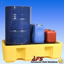 2 Drum Bunded Spill Pallet Oil Chemical Storage Bund x1
