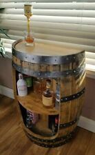 Solid Oak Half Whisky Barrel Handcrafted Drinks Cabinet / Mini Bar / Man Cave 