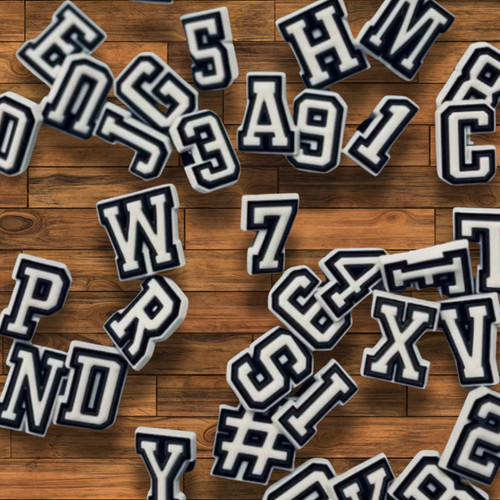 White letters and - and, numbers