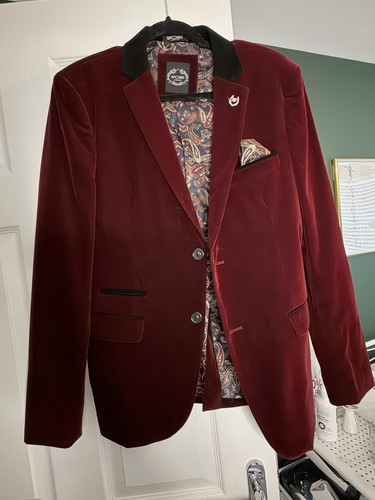 Xposed mens burgundy velvet - burgundy,